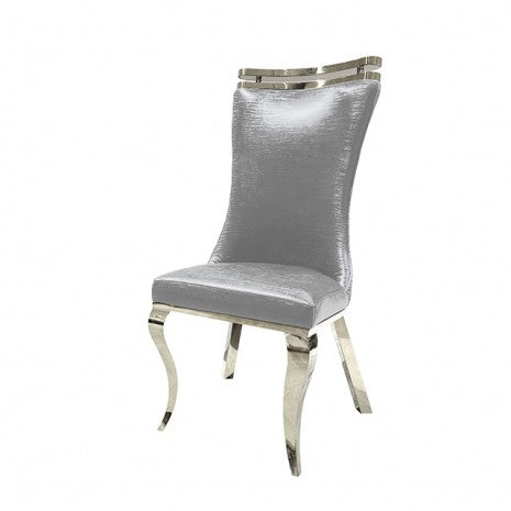 Furniture of America Palazzo Silver Glam Silver Chair (2/Ctn) Model FM33010SV-SC-2PK