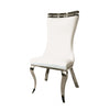 Furniture of America Palazzo White Glam Silver Chair (2/Ctn) Model FM33010WH-SC-2PK