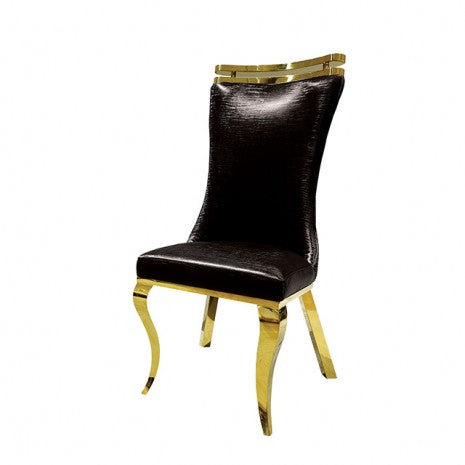 Furniture of America Palazzo Black Glam Chair, Gold/Black (2/Ctn) Model FM33011BK-SC-2PK