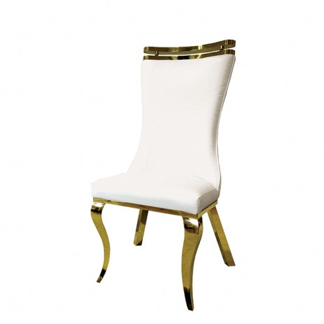 Furniture of America Palazzo White Glam Chair, Gold/White (2/Ctn) Model FM33011WH-SC-2PK