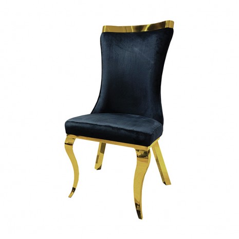 Furniture of America Basilicata Black Glam Gold Chair (2/Ctn) Model FM33013BK-SC-2PK