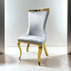Furniture of America Basilicata Gray Glam Gold Chair (2/Ctn) Model FM33013GY-SC-2PK