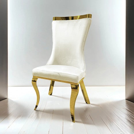 Furniture of America Basilicata White Glam Gold Chair (2/Ctn) Model FM33013WH-SC-2PK