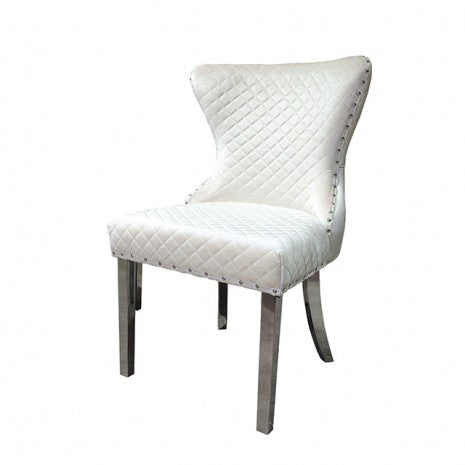 Furniture of America Portanova White Glam Chair, Silver/White (2/Ctn) Model FM33014WH-SC-2PK