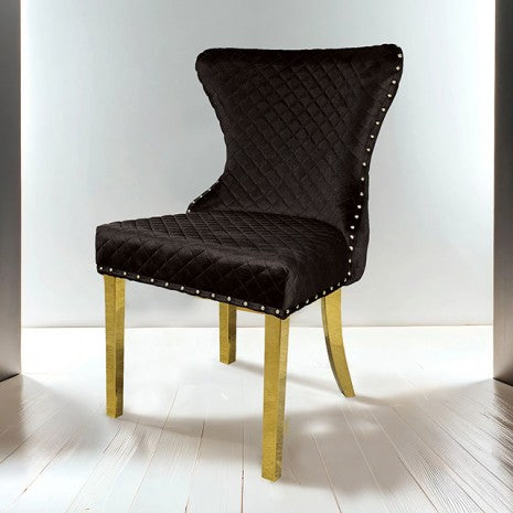 Furniture of America Portanova Black Glam Gold Chair (2/Ctn) Model FM33015BK-SC-2PK