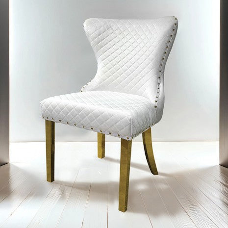 Furniture of America Portanova White Glam Gold Chair (2/Ctn) Model FM33015WH-SC-2PK