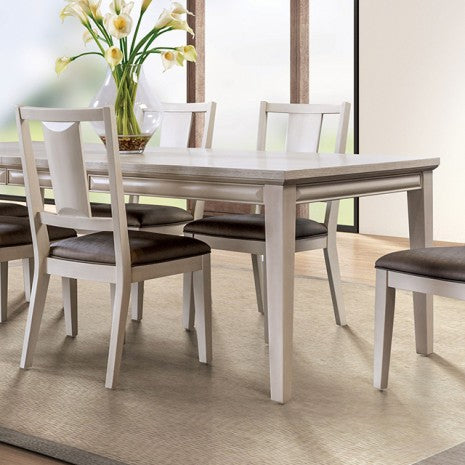 Furniture of America Hinwitz White Oak Transitional Dining Table Model FM3399WH-T