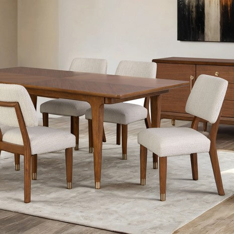 Furniture of America Hepburne Walnut Mid-Century Modern Dining Table Model FM34000WN-T