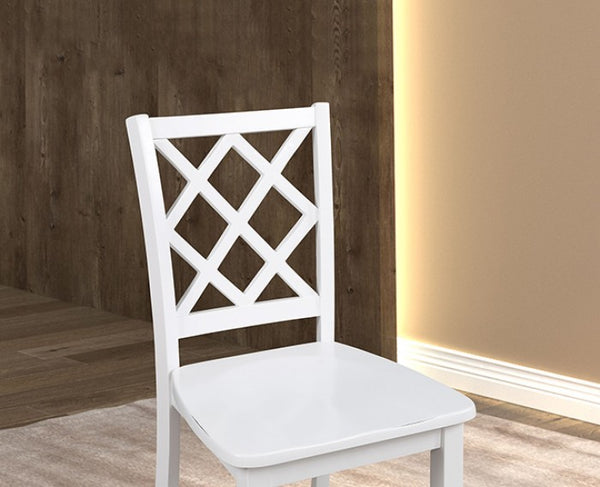 Furniture of America Yamhill White Transitional 5 Pc. Dining Table Set Model FM3424WH-T-5PK