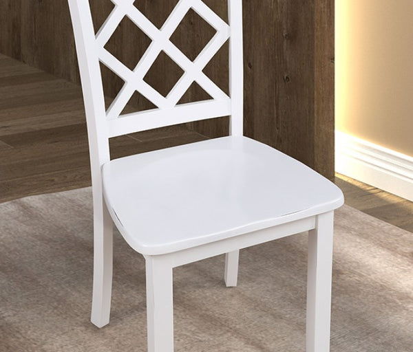 Furniture of America Yamhill White Transitional 5 Pc. Dining Table Set Model FM3424WH-T-5PK