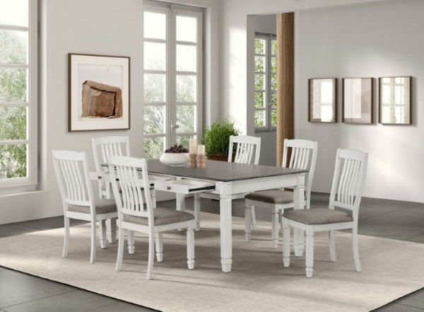Furniture of America Pendola Rustic White Rustic Farmhouse Dining Table Model FM3427WH-T