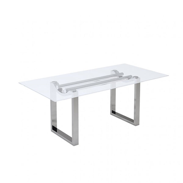 Furniture of America Silvestri Chrome Contemporary Dining Table Model FM37000SV-T-TABLE