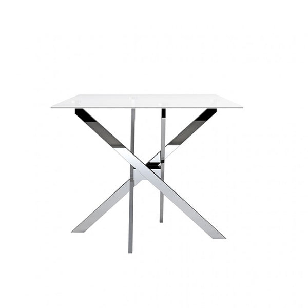 Furniture of America Silveria Chrome Contemporary Dining Table Model FM37001SV-T-TABLE