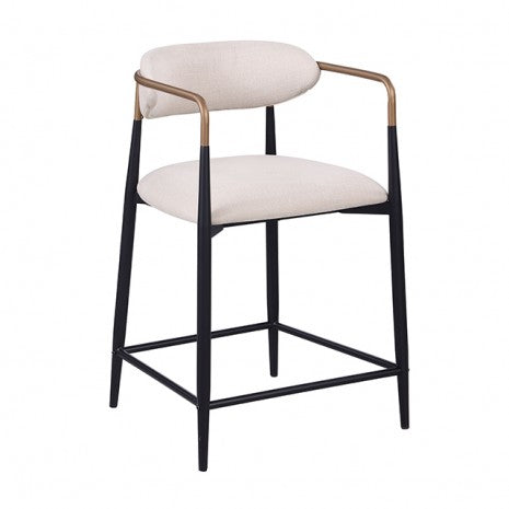 Furniture of America Streatham Black/White/Gold Contemporary Counter Ht. Chair (2/Ctn) Model FM37002BK-PC-2PK