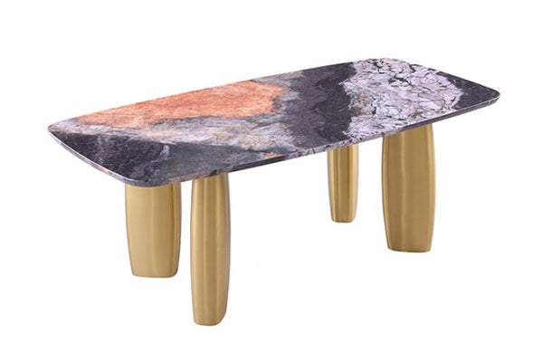 Furniture of America Northolt Black/Gray/Matte Gold Contemporary Dining Table Model FM37004GY-T-TABLE