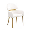 Furniture of America Northam White/Matte Gold Contemporary Arm Chair (2/Ctn) Model FM37005WH-AC-2PK