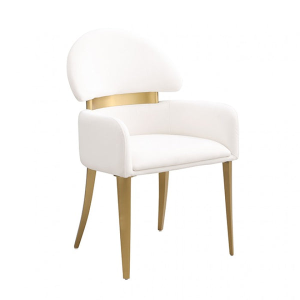 Furniture of America Northam White/Matte Gold Contemporary Arm Chair (2/Ctn) Model FM37005WH-AC-2PK