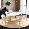 Furniture of America Northam White/Matte Gold Contemporary Dining Table Model FM37005WH-T-TABLE