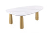 Furniture of America Northam White/Matte Gold Contemporary Dining Table Model FM37005WH-T-TABLE
