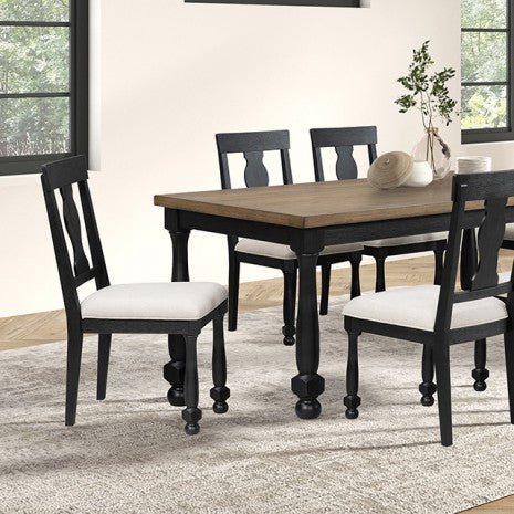 Furniture of America Neue Mills Black Modern Farmhouse Rect. Dining Table Model FM39009BK-T