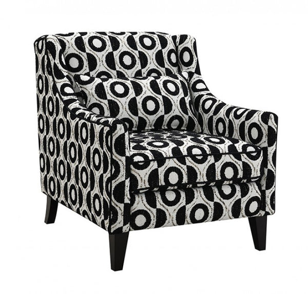 Furniture of America Viviani White/Black Transitional Accent Chair Model FM61007BK-CH-PT