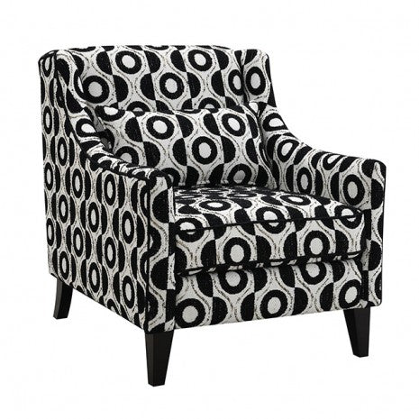 Furniture of America Viviani White/Black Transitional Accent Chair Model FM61007BK-CH-PT
