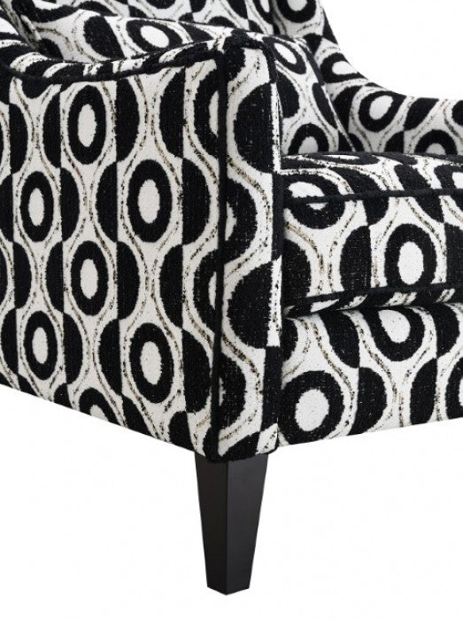 Furniture of America Viviani White/Black Transitional Accent Chair Model FM61007BK-CH-PT