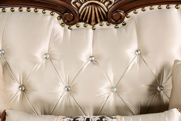 Furniture of America Yucatan Dark Cherry/Beige Traditional Chair Model FM65004BG-CH-PK