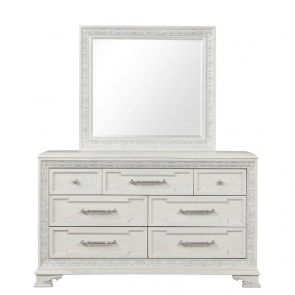 Furniture of America Stella Mia Creamy White Traditional Dresser W/Jewelry Box Model FM70000WH-D