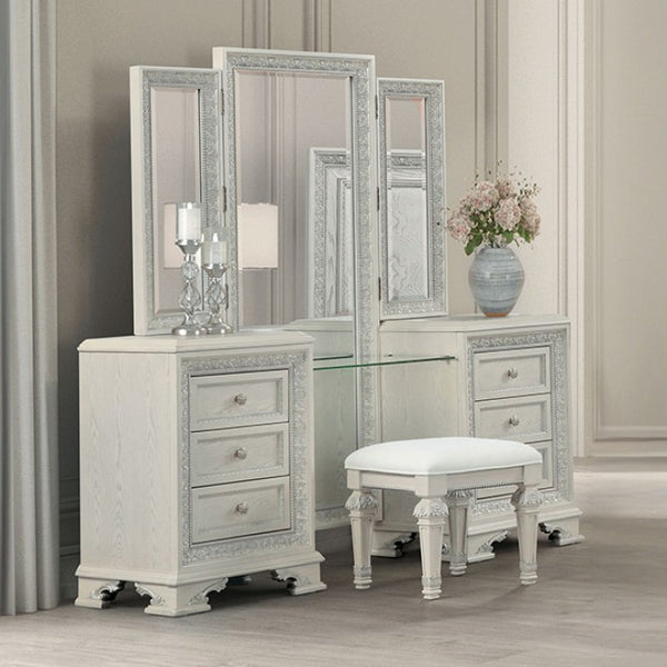 Furniture of America Stella Mia Creamy White Traditional Vanity Set Model FM70000WH-V-SET