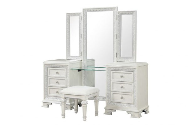 Furniture of America Stella Mia Creamy White Traditional Vanity Set Model FM70000WH-V-SET