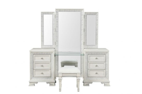 Furniture of America Stella Mia Creamy White Traditional Vanity Set Model FM70000WH-V-SET