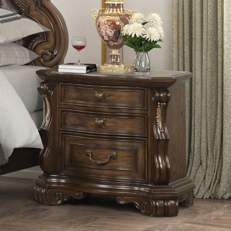 Furniture of America Leovanni Dark Brown Traditional Nightstand Model FM70003DB-N