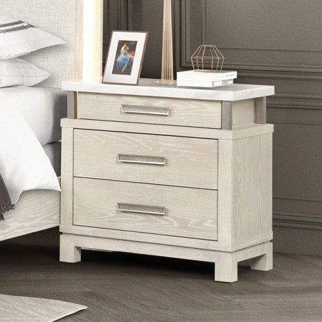 Furniture of America Lafayette Weathered Gray Transitional Nightstand Model FM71501GY-N