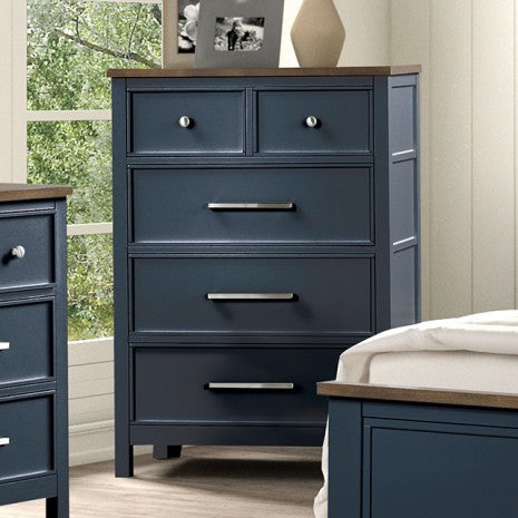 Furniture of America Pinetop Blue/Dark Brown Modern Farmhouse Chest Model FM7171BL-C