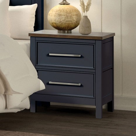 Furniture of America Pinetop Blue/Dark Brown Modern Farmhouse Nightstand Model FM7171BL-N