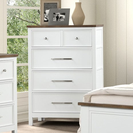 Furniture of America Pinetop White/Dark Brown Modern Farmhouse Chest Model FM7171WH-C