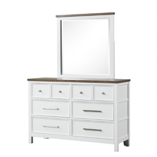 Furniture of America Pinetop White/Dark Brown Modern Farmhouse Dresser Model FM7171WH-D