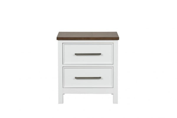 Furniture of America Pinetop White/Dark Brown Modern Farmhouse Nightstand Model FM7171WH-N