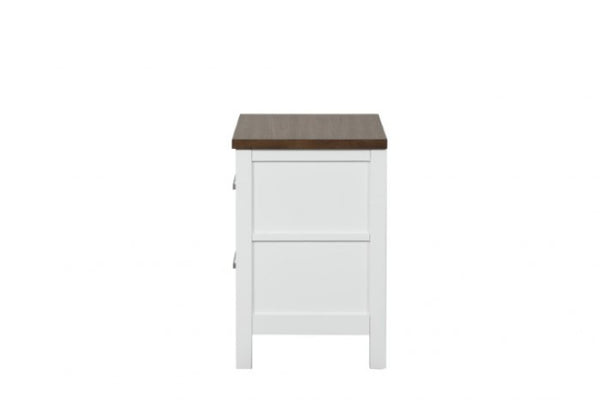 Furniture of America Pinetop White/Dark Brown Modern Farmhouse Nightstand Model FM7171WH-N