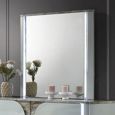 Furniture of America Cleburne Light Gray Contemporary Mirror Model FM72011LG-M