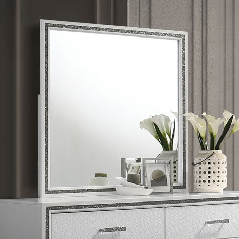 Furniture of America Lucida White Contemporary Mirror Model FM7203WH-M