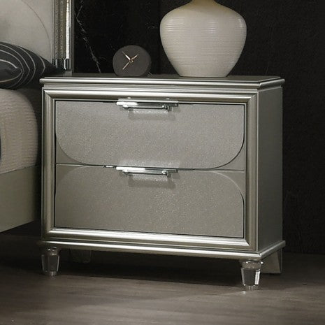 Furniture of America Sheridan Silver Contemporary Nightstand Model FM72080SV-N