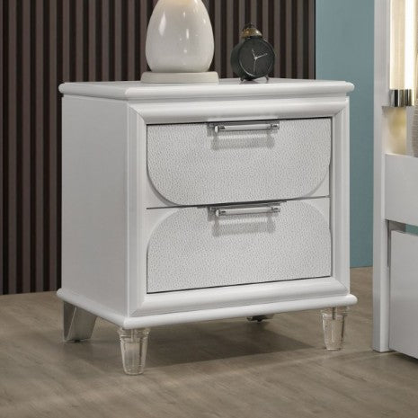 Furniture of America Lareina Pearl White Contemporary Nightstand Model FM72081WH-N