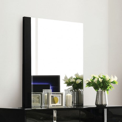 Furniture of America Sinistra Piano Black Contemporary Mirror Model FM7211BK-M