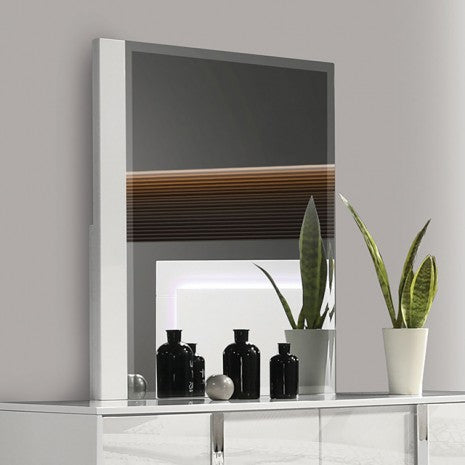 Furniture of America Sinistra White Contemporary Mirror Model FM7211WH-M