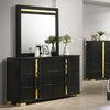 Furniture of America Lillestrom Black/Gold Contemporary Dresser Model FM7217BK-D
