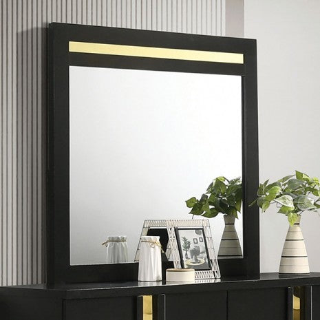 Furniture of America Lillestrom Black/Gold Contemporary Mirror Model FM7217BK-M