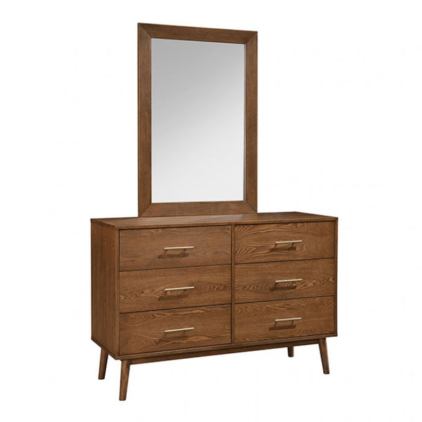 Furniture of America Tromso Walnut Mid-Century Modern Mirror W/ Support Model FM7220WN-M