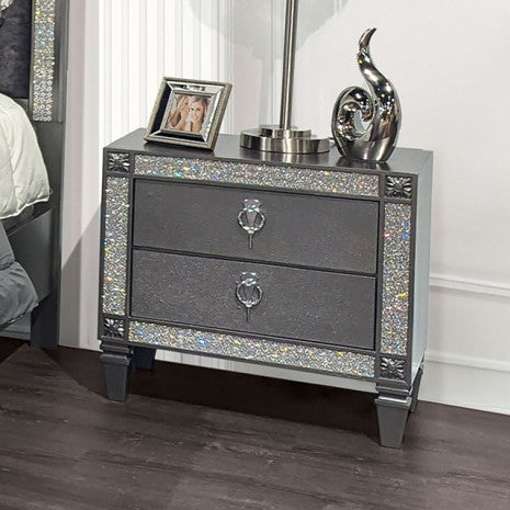 Furniture of America Titania Gray Glam Night Stand Model FM7240GY-N